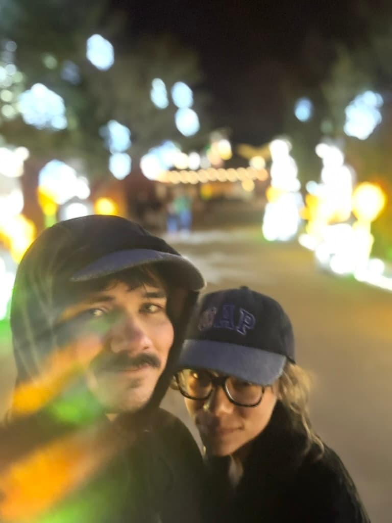 Holiday lights with Savannah