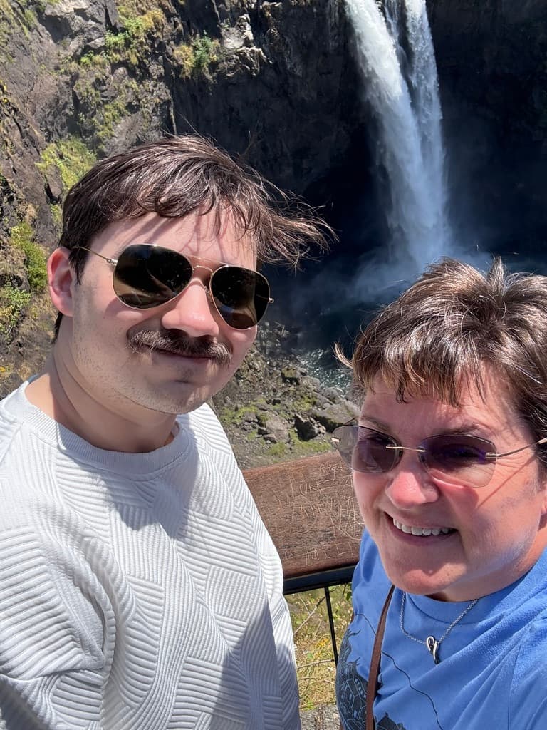 Waterfall hike with mom